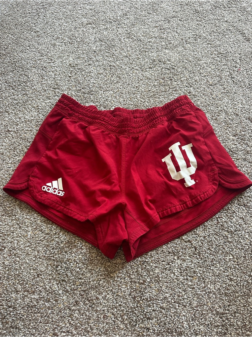 adidas Women’s Crimson Athletic Shorts with IU Logo
